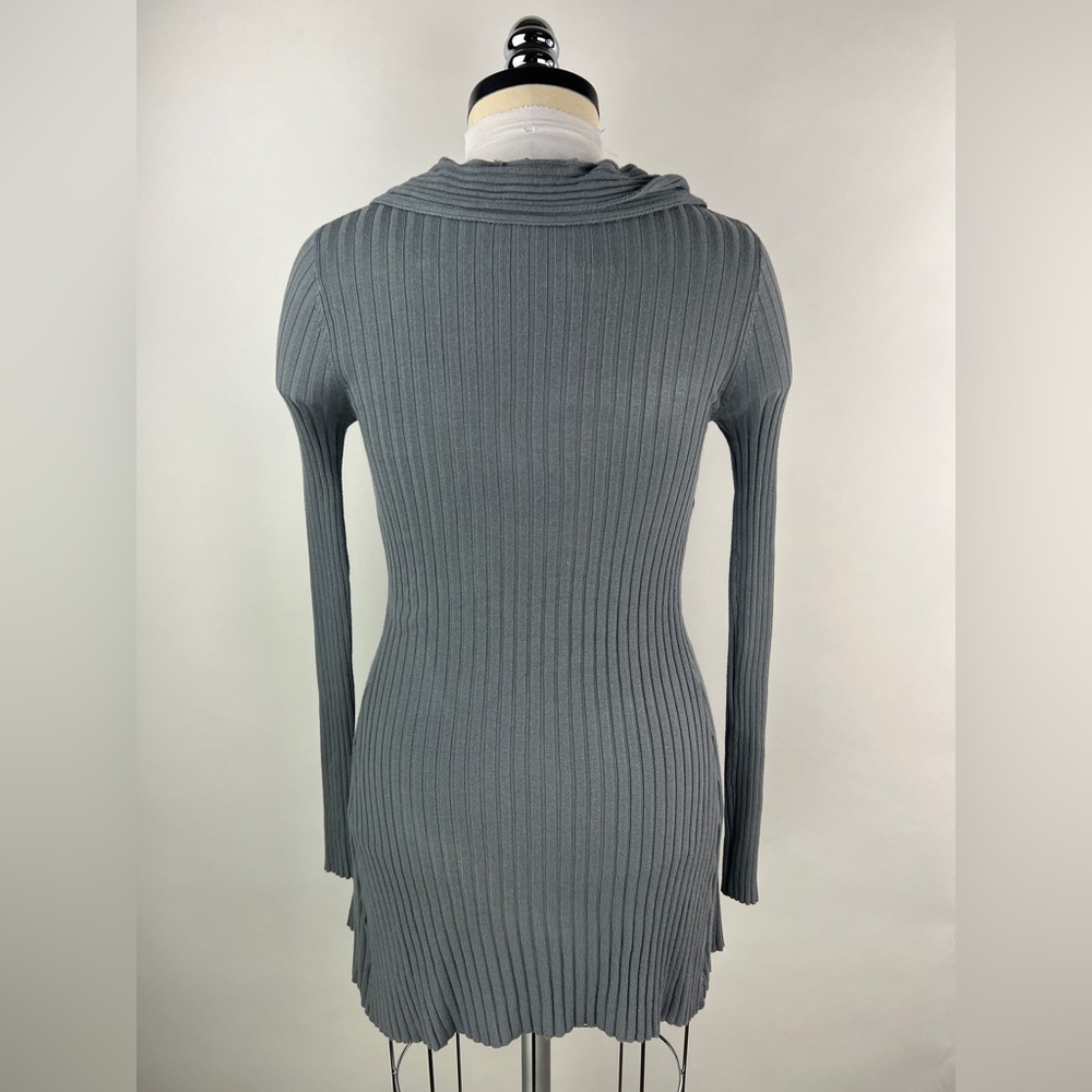 💚 2964. Ruffled Tie Front Ribbed Cardigan - Picture 2 of 6